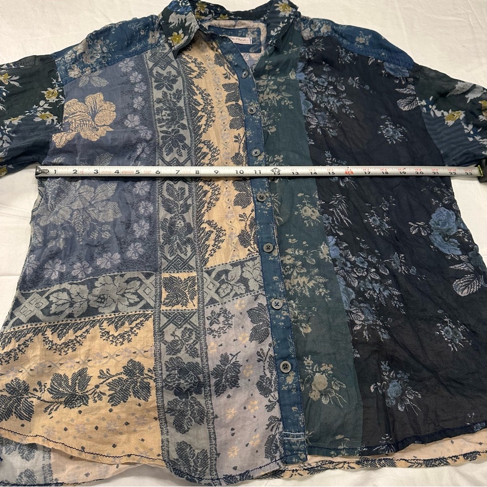 We‎ The Free Women's Patchwork Blouse - Blue and Black - Picture 5 of 7